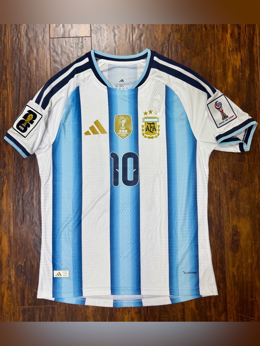 Argentina Messi World Cup 2026 Soccer Home Jersey -Size Large Men Player Version